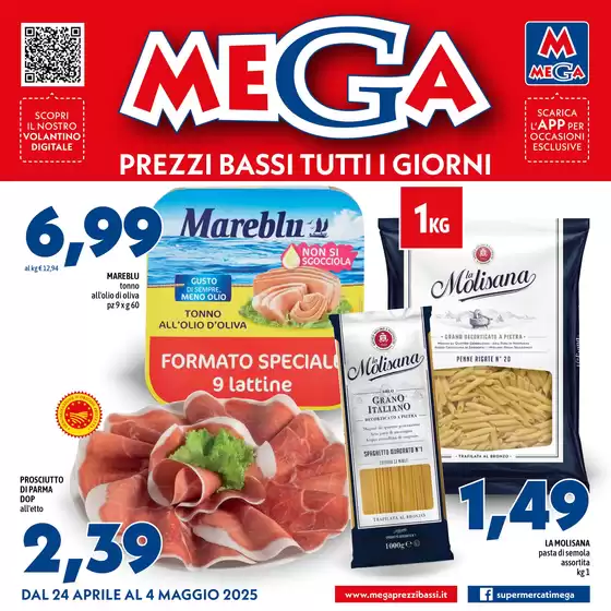 Volantino Supermercati Mega a Vigonza | Prezzi bassi tutti i giorni | 24/4/2025 - 4/5/2025