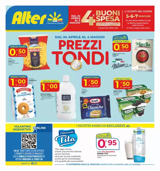 Volantino Alter Discount a Cisternino | Prezzi tondi | 24/4/2025 - 4/5/2025