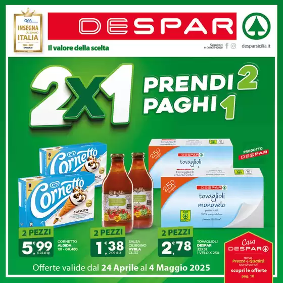 Volantino Despar a Erice | 2x1 Prendi 2 Paghi 1 | 24/4/2025 - 4/5/2025