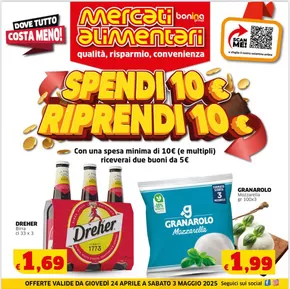 Volantino Mercati Alimentari a Messina | Spendi 10 euro riprendi 10 euro  | 24/4/2025 - 3/5/2025