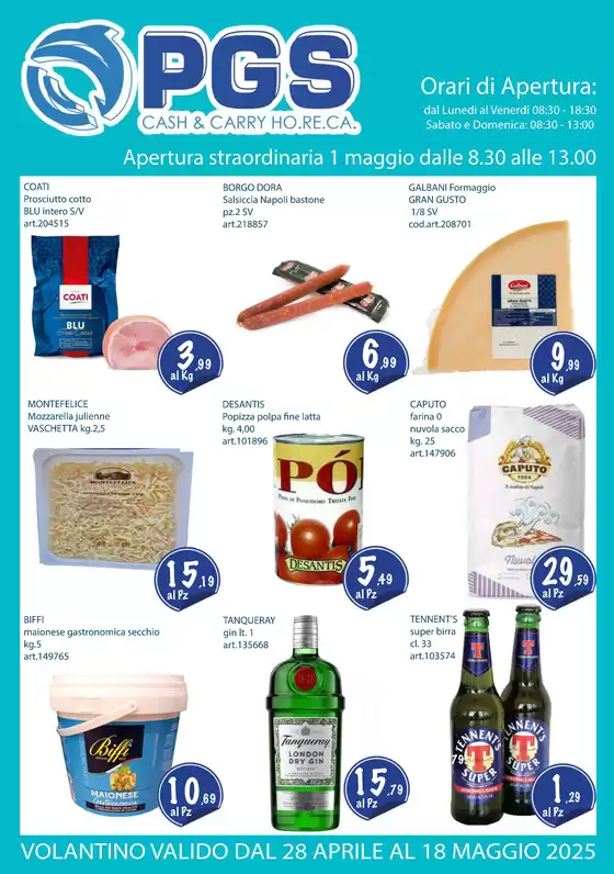 Volantino PGS Cash&Carry a Taranto | VOLANTINO VALIDO DAL 28 APRILE al 18 MAGGIO 2025 | 28/4/2025 - 18/5/2025