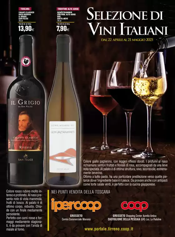 Volantino Coop a Grosseto | Selezione di vini italiani | 23/4/2025 - 21/5/2025