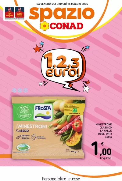 Volantino Spazio Conad a Curno | Offerte Spazio Conad: 1,2,3 € | 2/5/2025 - 15/5/2025