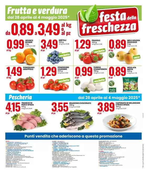 Volantino Eurospin a Caltanissetta | SPECIALE ANNIVERSARIO: FESTA DELLA FRESCHEZZA | 28/4/2025 - 4/5/2025
