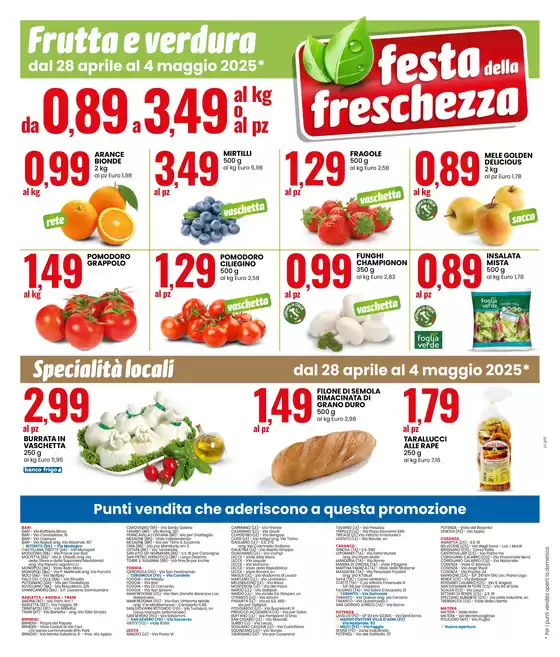 Volantino Eurospin | SPECIALE ANNIVERSARIO: FESTA DELLA FRESCHEZZA | 28/4/2025 - 4/5/2025