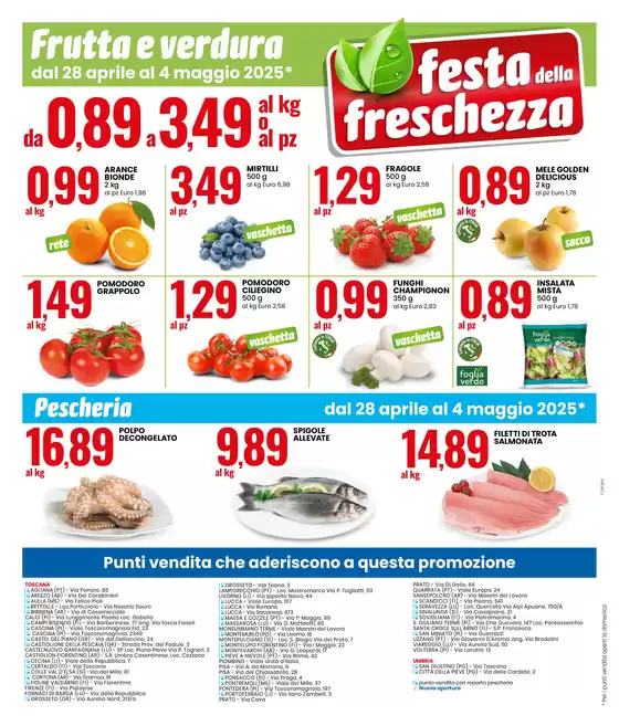 Volantino Eurospin a Arezzo | SPECIALE ANNIVERSARIO: FESTA DELLA FRESCHEZZA | 28/4/2025 - 4/5/2025