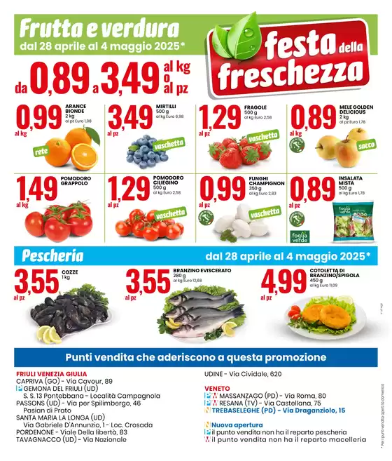 Volantino Eurospin a Gemona del Friuli | SPECIALE ANNIVERSARIO: FESTA DELLA FRESCHEZZA | 28/4/2025 - 4/5/2025