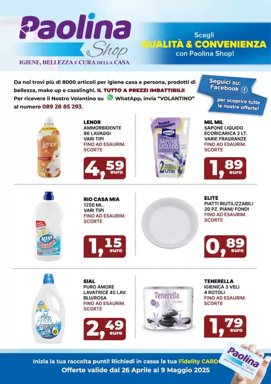 Volantino Paolina Shop a Baronissi | Offerte valide dal 26 aprile al 9 maggio | 28/4/2025 - 9/5/2025