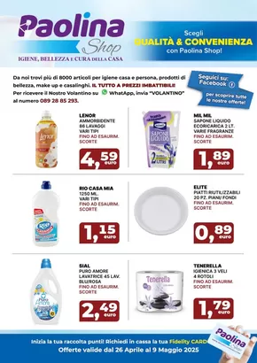 Offerte di Cura casa e corpo a Fisciano | Offerte valide dal 26 aprile al 9 maggio in Paolina Shop | 28/4/2025 - 9/5/2025