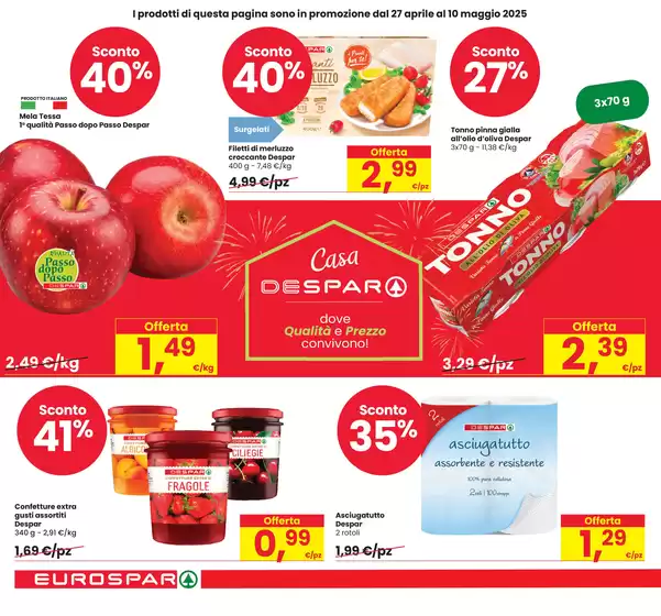 Volantino Eurospar a Bologna | SCONTI FINO AL 40% | 28/4/2025 - 14/5/2025