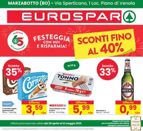 Volantino Eurospar a Bologna | SCONTI FINO AL 40%  | 28/4/2025 - 14/5/2025