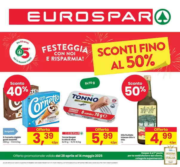 Volantino Eurospar a Guastalla | Sconti fino al 50% | 28/4/2025 - 14/5/2025