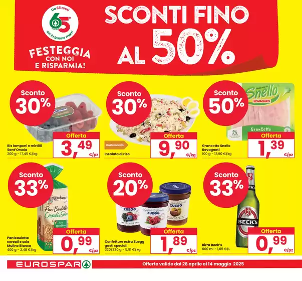 Volantino Eurospar a Guastalla | Sconti fino al 50% | 28/4/2025 - 14/5/2025
