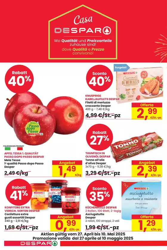 Volantino Despar a Merano | Sconti fino al 40% | 28/4/2025 - 14/5/2025