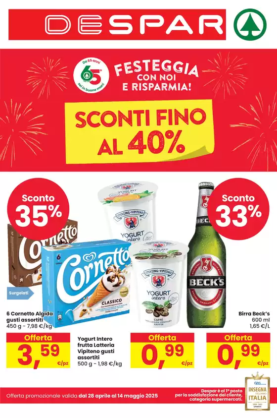 Volantino Despar a San Daniele del Friuli | Sconti fino al 40% | 28/4/2025 - 14/5/2025