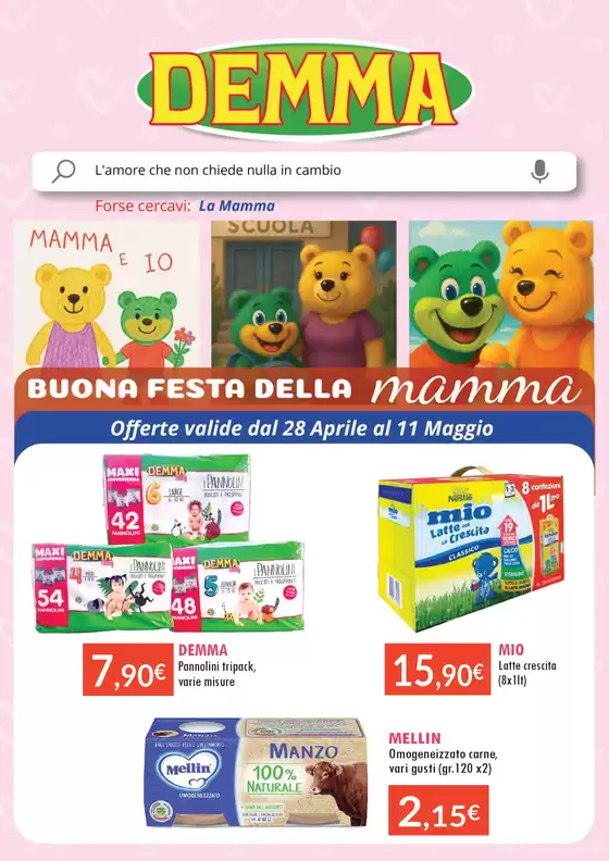 Volantino Sanitaria Demma a Cinisi | Buona festa della mamma | 28/4/2025 - 11/5/2025