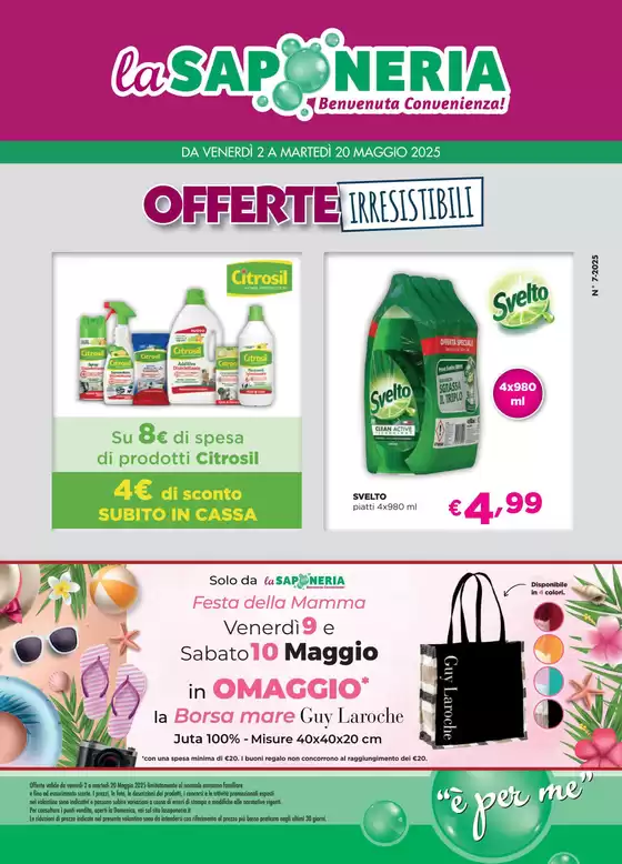 Volantino La Saponeria a Misano Adriatico | Offerte irresibili | 2/5/2025 - 20/5/2025