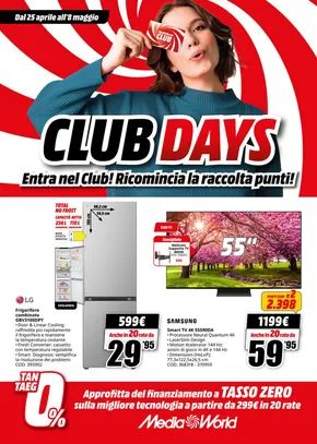 Offerte di Elettronica a Oderzo | CLUB DAYS in MediaWorld | 29/4/2025 - 8/5/2025
