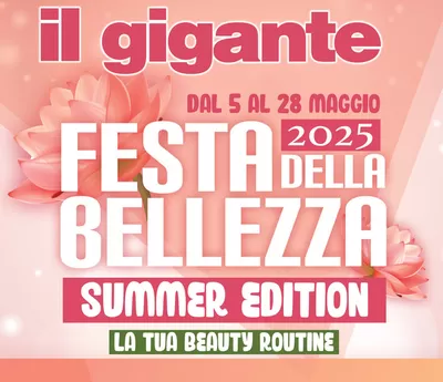 Volantino Il Gigante a Cinzano | Festa della Bellezza | 5/5/2025 - 28/5/2025