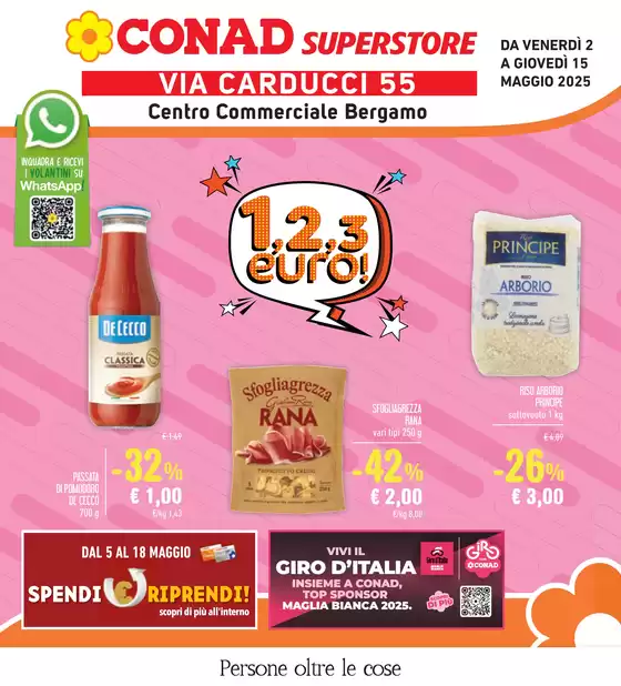 Volantino Conad Superstore a Bergamo | 1,2,3 euro! | 2/5/2025 - 15/5/2025