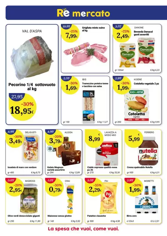 Volantino Re Mercato Lucrezia a Colli al Metauro | La spesa che yuoi, come vuoi | 29/4/2025 - 5/5/2025
