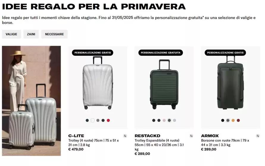 Volantino Samsonite a Roma | Idee regalo per la primavera | 29/4/2025 - 31/5/2025