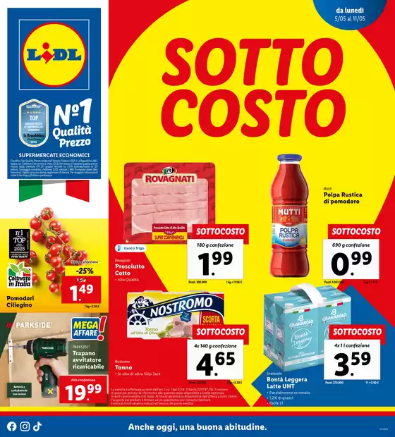 Volantino Lidl a Colorno | SOTTOCOSTO | 5/5/2025 - 11/5/2025