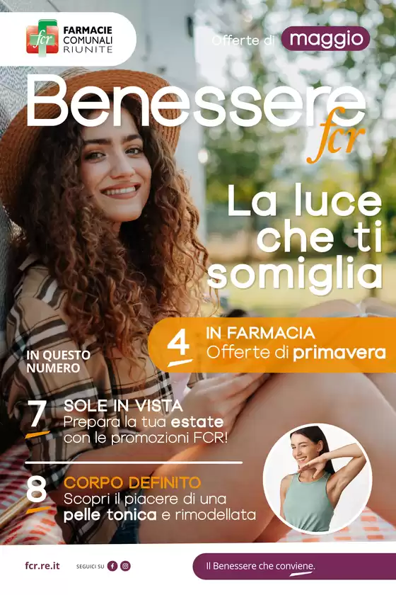 Volantino Farmacie Comunali Riunite a Cavriago | La luce che ti somiglia | 1/5/2025 - 31/5/2025