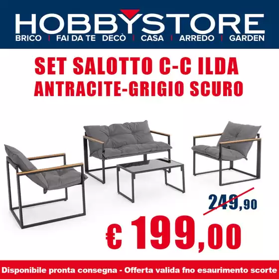 Volantino Hobby store a Grosseto | Set salotto c-c ilda antracite-grigio scuro | 30/4/2025 - 11/5/2025