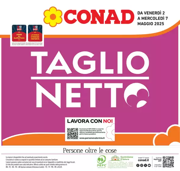 Volantino Conad a Ponzano Veneto | TAGLIO NETTO | 2/5/2025 - 7/5/2025