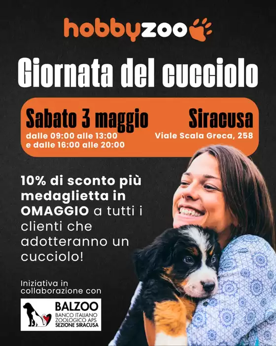 Volantino Hobby Zoo | Giornata del cucciolo | 30/4/2025 - 3/5/2025