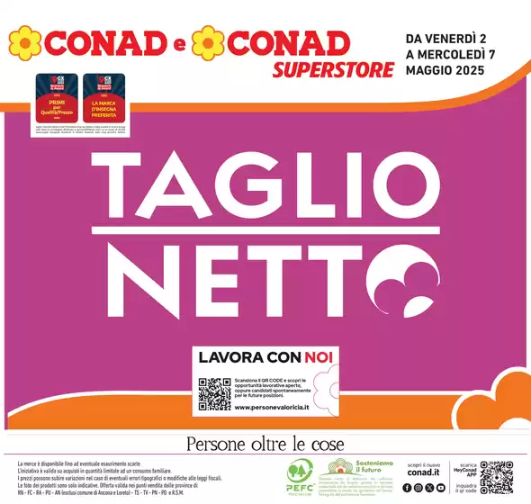 Volantino Conad Superstore a San Vito al Tagliamento | TAGLIO NETTO | 2/5/2025 - 7/5/2025