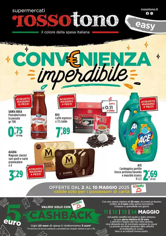 Volantino Supermercati Rossotono Easy a Pachino | Convenienza imperdibile | 2/5/2025 - 10/5/2025