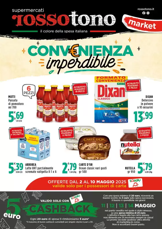 Volantino Supermercati Rossotono Market a Cisternino | Convenienza imperdibile | 2/5/2025 - 10/5/2025