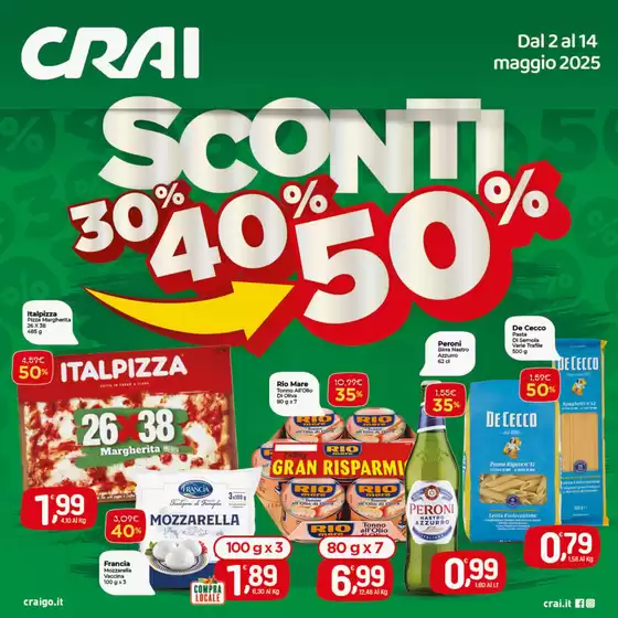 Volantino Crai | Sconti 30-40-50 % | 2/5/2025 - 14/5/2025