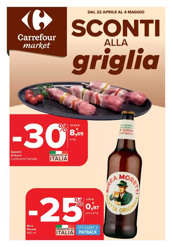 Volantino Carrefour Market a Tivoli | Sconti alla griglia | 1/5/2025 - 4/5/2025