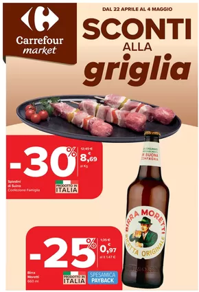 Volantino Carrefour Market a Roma | Sconti alla griglia | 1/5/2025 - 4/5/2025