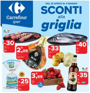Volantino Carrefour Ipermercati a Roma | Sconti alla griglia | 1/5/2025 - 4/5/2025