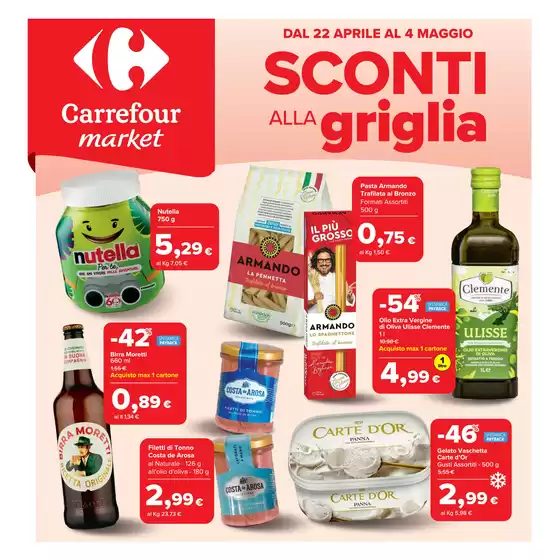 Volantino Carrefour Market a Latina | Sconti alla griglia | 1/5/2025 - 4/5/2025
