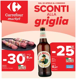 Offerte di Iper e super a Aosta | Sconti alla griglia in Carrefour Market | 1/5/2025 - 4/5/2025