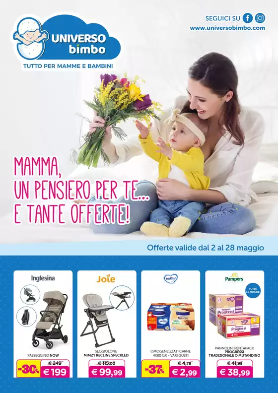 Volantino Universo Bimbo a Perugia | Mamma un pensiero per te... | 2/5/2025 - 28/5/2025