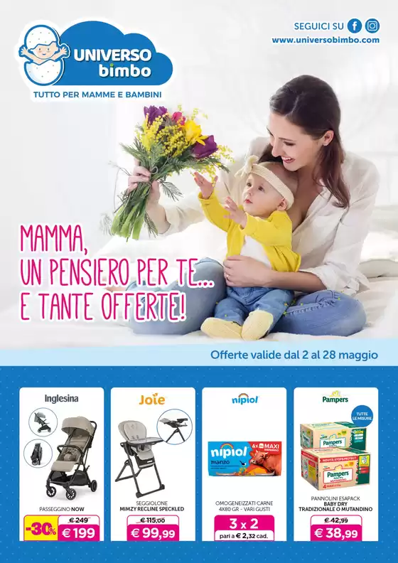 Volantino Universo Bimbo | Mamma un pensiero per te... | 2/5/2025 - 28/5/2025