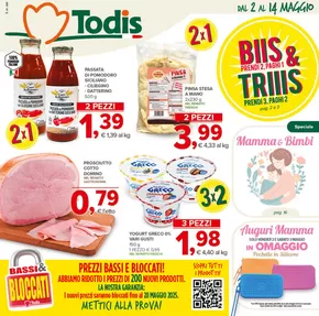 Offerte di Discount a Petralia Soprana | Prendi 2, paghi 1 in Todis | 2/5/2025 - 14/5/2025