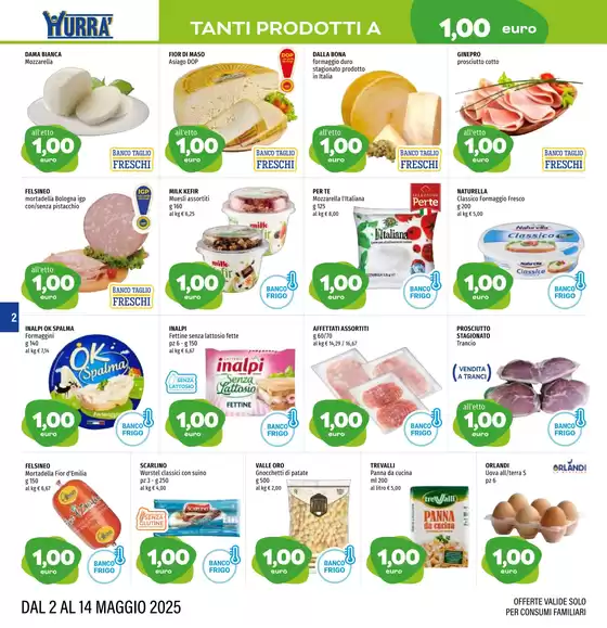 Volantino Hurrà Discount | Tanti prodotti a 1.00 1.50 2.00 | 2/5/2025 - 14/5/2025