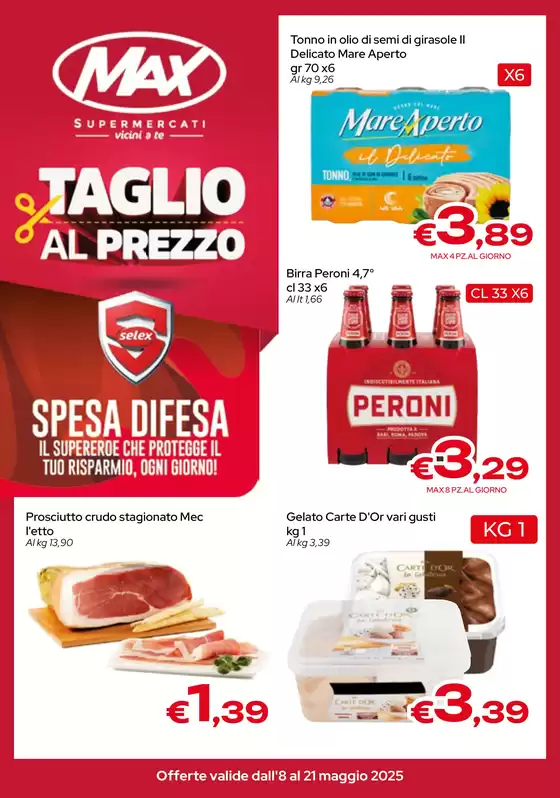 Volantino Max Supermercati a Menfi | Taglio al prezzo | 8/5/2025 - 21/5/2025