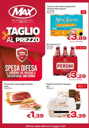 Volantino Max Supermercati a San Cataldo | Taglio al prezzo | 8/5/2025 - 21/5/2025