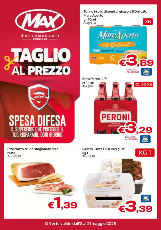 Volantino Max Supermercati a Palermo | Taglio al prezzo | 8/5/2025 - 21/5/2025