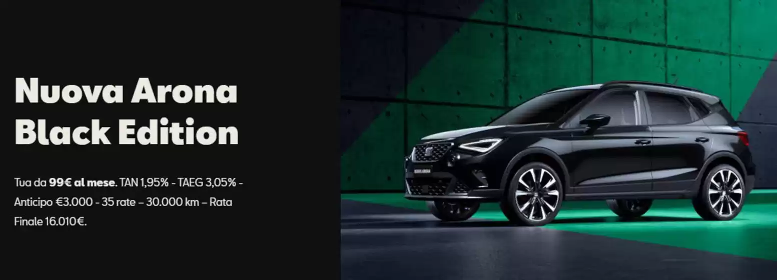 Volantino SEAT a Misterbianco | Nuova Arona Black Edition | 2/5/2025 - 31/5/2025