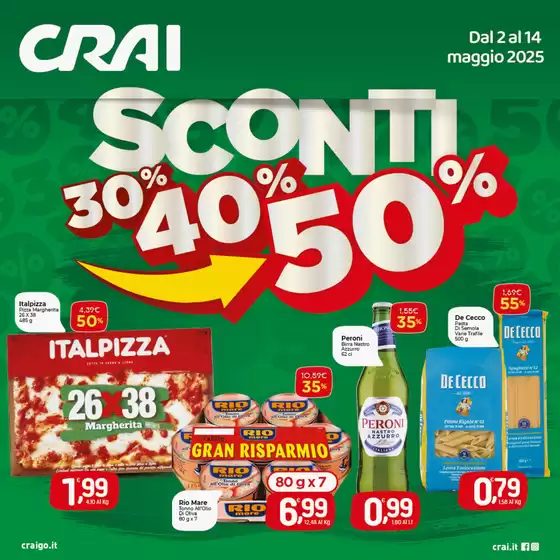 Volantino Crai a Forno Canavese | Sconti 30% 40% 50% | 2/5/2025 - 14/5/2025