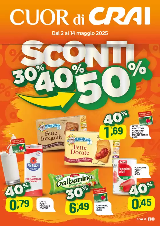 Volantino Crai a Villa San Giovanni | Sconti 30% 40% 50% | 2/5/2025 - 14/5/2025